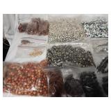 Large lot of wood and clay crafting beads