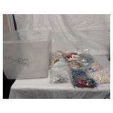 Large misc lot of jewelry making beads With tote