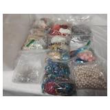 Large misc lot of jewelry making beads With tote