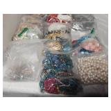 Large misc lot of jewelry making beads With tote