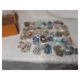 Assortment of oval glass beads for crafting