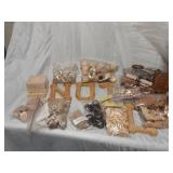 Box of wood crafting supplies