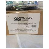 Assorted lot of pens, pencils, notepads, blackboard chalk and sidewalk chalk