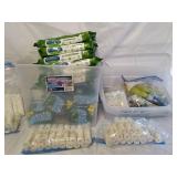 Assorted soaps, wipes, floss and more