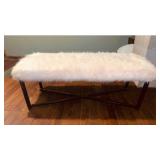 Pink iconic home Marilyn fur bench