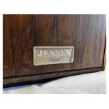 Vintage Jensen tower speakers with Sony av receiver and dvd player