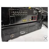 Yamaha tower speakers with av stereo amplifier, k-80 stereo cassette deck, and Yamaha am/fm stereo