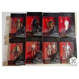Collection of Star Wars action figures in boxes