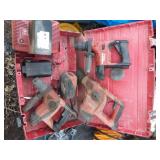 Hilti hammer drills,  batteries, charger and case