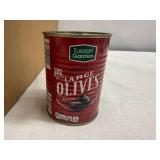 12x Tuscan Garden Large Black Olives-BB 1/2027(Can tops are rough,bottoms are good)