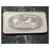 1 TROY OZ .999 FINE SILVER HAPPY THANKSGIVING 1973 BAR