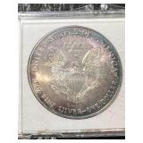 1999 AMERICAN SILVER EAGLE 1 TROY OZ .999 FINE SILVER IN CASE