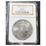 1990 AMERICAN SILVER EAGLE NGC MS69