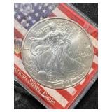 2006 AMERICAN SILVER EAGLE 1 TROY OZ .999 FINE SILVER IN CASE