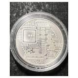 1 TROY OZ .999 FINE SILVER BITCOIN ROUND IN AIRTITE