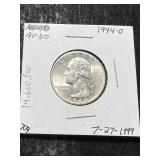 1944-D US WASHINGTON QUARTER AU50