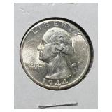 1944-D US WASHINGTON QUARTER AU50