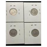 4 US SILVER ROOSEVELT DIMES