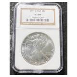 1991 AMERICAN SILVER EAGLE NGC MS69
