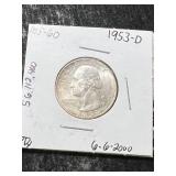 1953-D US WASHINGTON QUARTER MS60
