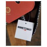 New Minnetonka Moccasin Black Stripe Pam Slip On Women