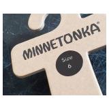 New Minnetonka Moccasin Black Stripe Pam Slip On Women