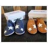 New 2 Pairs Minnetonka Moccasin Baby Infant Moccasins Size 1 & 2