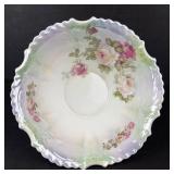 SELESIA Rose-Pattern Porcelain Compote Bowl - 9 in Diameter