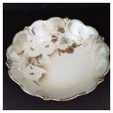 Porcelain Floral Bowl, Scalloped Rim, 9-inch Diameter- Made in Germany