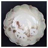 Porcelain Floral Bowl, Scalloped Rim, 9-inch Diameter- Made in Germany