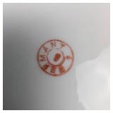 Porcelain Floral Bowl, Scalloped Rim, 9-inch Diameter- Made in Germany