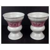 Heinrich Germany Pair of Rudesheim am Rhein 1860 Asbach-Uralt Transfer Goblets