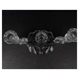 Fostoria Clear Glass Triple Candelabra Candlestick Holder