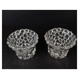 Bubble Glass Candle Holders - 2 Matching Pairs & 1 Single