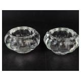 Bubble Glass Candle Holders - 2 Matching Pairs & 1 Single