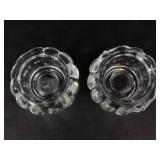 Bubble Glass Candle Holders - 2 Matching Pairs & 1 Single