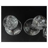 Crystal Glass Candlestick Set - 4 Pieces with Faceted Bases