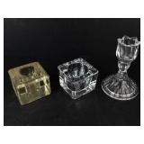 Glass Candle Holders Set - 3 Pieces