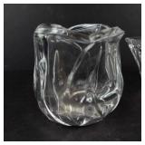 Clear Glass Candle Holders - 3 Unique, Non-Matching Pieces