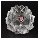 Orrefors Nimbus Votive Candle Holder - Bandol Lead Crystal - Block Crystal Candlestick