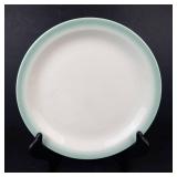 Homer Laughlin Best China Plates - Mint Green Rim, White Center, 12 Plates