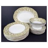 Meakin Renaissance English Dinnerware Set - 8 Dinner Plates, 8 Small Plates, 4 Bowls, 1 Platter