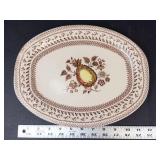 Longaberger Paprika Oval Baking Dish (ACO) & Johnson Bros Fruit Sampler Old Granite Oval Platter