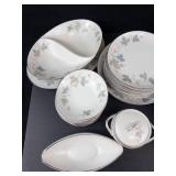 Sango Claire Fine China Dinnerware Set - 42-Piece, 10 Teacups, 18 Plates, Gravy Boat, Platter