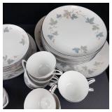 Sango Claire Fine China Dinnerware Set - 42-Piece, 10 Teacups, 18 Plates, Gravy Boat, Platter