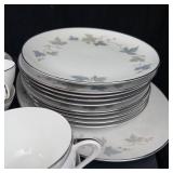 Sango Claire Fine China Dinnerware Set - 42-Piece, 10 Teacups, 18 Plates, Gravy Boat, Platter