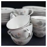 Sango Claire Fine China Dinnerware Set - 42-Piece, 10 Teacups, 18 Plates, Gravy Boat, Platter