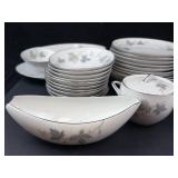 Sango Claire Fine China Dinnerware Set - 42-Piece, 10 Teacups, 18 Plates, Gravy Boat, Platter