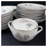 Sango Claire Fine China Dinnerware Set - 42-Piece, 10 Teacups, 18 Plates, Gravy Boat, Platter