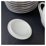 Sango Claire Fine China Dinnerware Set - 42-Piece, 10 Teacups, 18 Plates, Gravy Boat, Platter